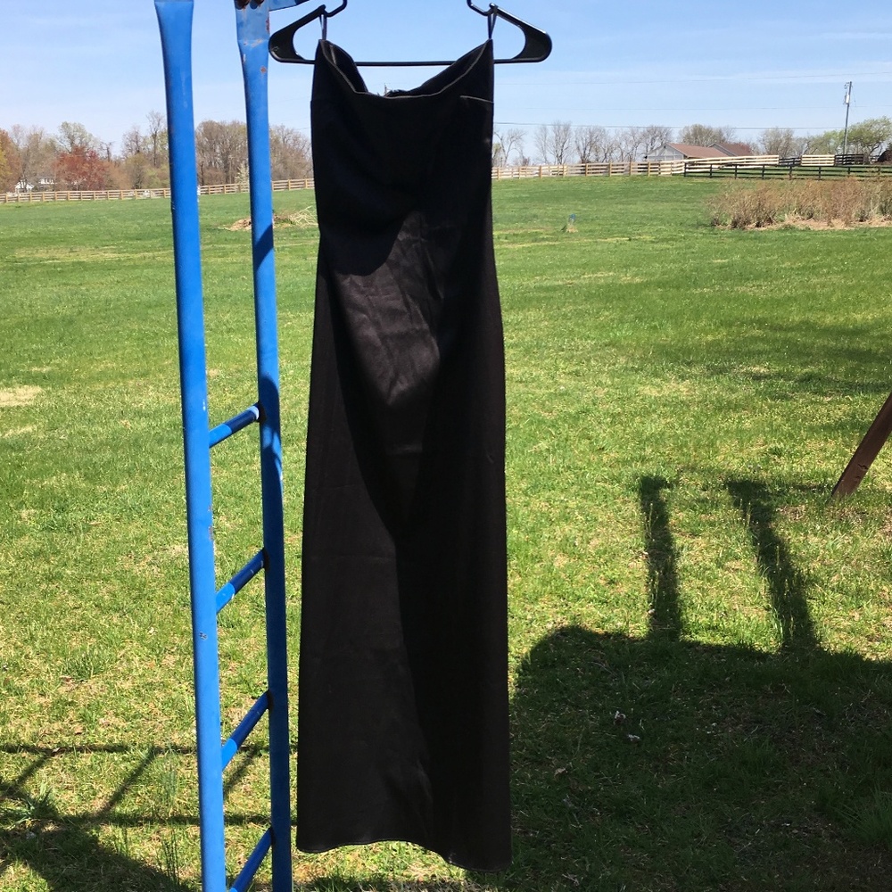 Papaya Black Straight Prom Dress